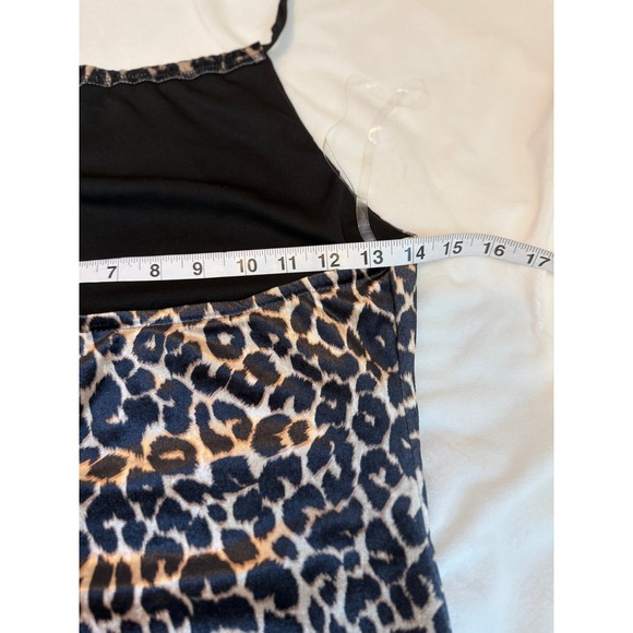 Wild Fable Leopard Print Halter Dress Black Tan Mini S - Picture 5 of 7